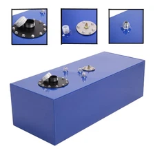 15 Gallon Top-feed Race Drift Polished Aluminum Fuel Cell Tank + Level Sender