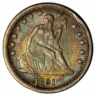1891S Seated Liberty Quarter 25C Raw