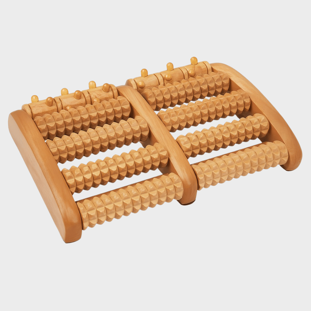 Dual Wooden Foot Roller Massager by Croll & Denecke | Relieves Foot Aches & Pain