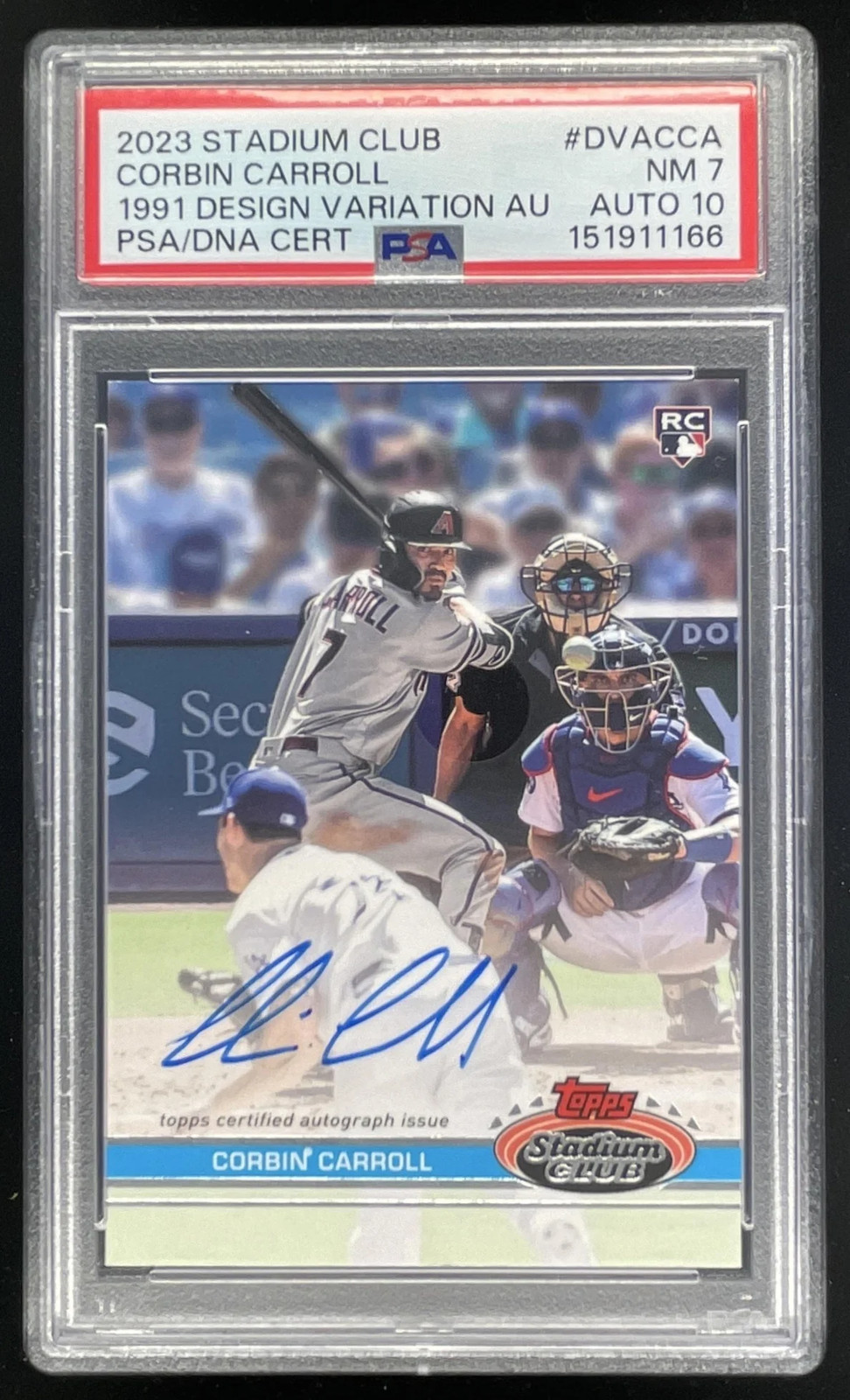 2023 Topps Stadium Club 1991 Design Variation Corbin Carroll RC Auto /25 PSA 7