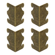 4Pcs Baseboard Corner Protectors Decorative Metal Corner Covers Bronze