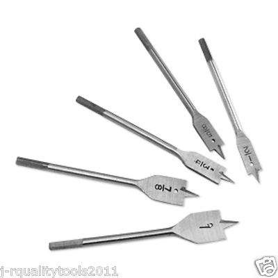 6-Piece ACE Quick Change Spade Drill Bit Set - 1-1/2" Paddle Bits With Hex Shank For Wood Boring
