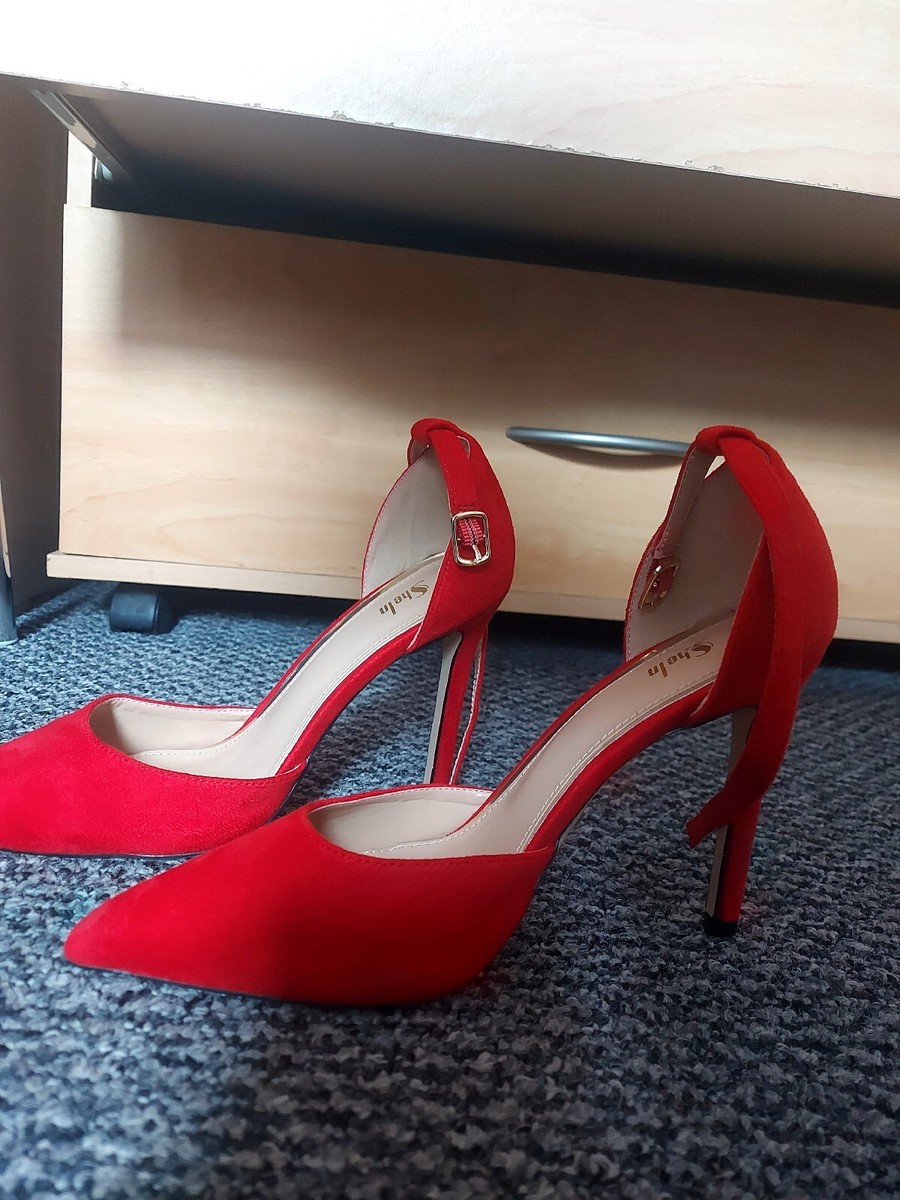 Shein RED, High Heels RRP £27_ Size Uk4 Eu36, Brand UK