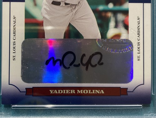 Yadier Molina RC Auto 2004 Donruss World Series AUTOGRAFO Rookie SP/500 PSA 9 10 - Foto 5 di 7
