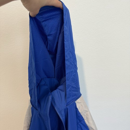Adidas Boys Blue Windbreaker Jacket with Hoodie Size M - Picture 6 of 6