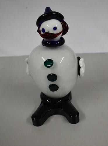 Vintage Murano Circus Clown Hand Blown Art Glass Figurine Sculpture 5.75" Tall