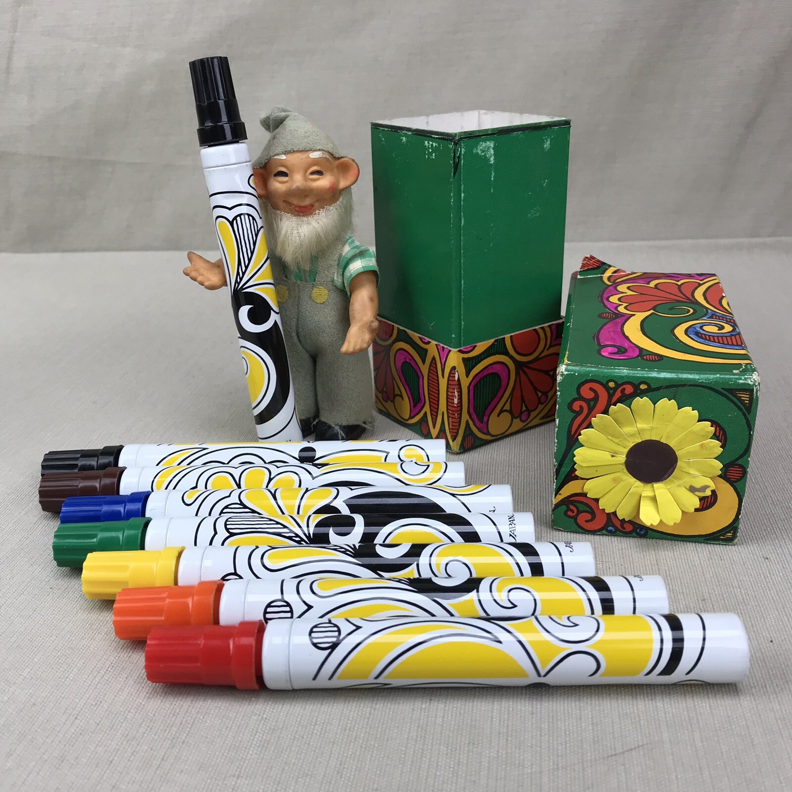 TOMBOW Vintage Marker Set of 8DRIED OUT Made in Japan Decorative Metal Barrels eBay