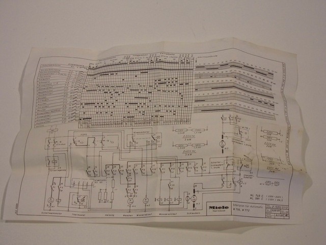 Reparaturanleitung Schaltplan 1508181 Waschmaschine Miele W756 Ebay