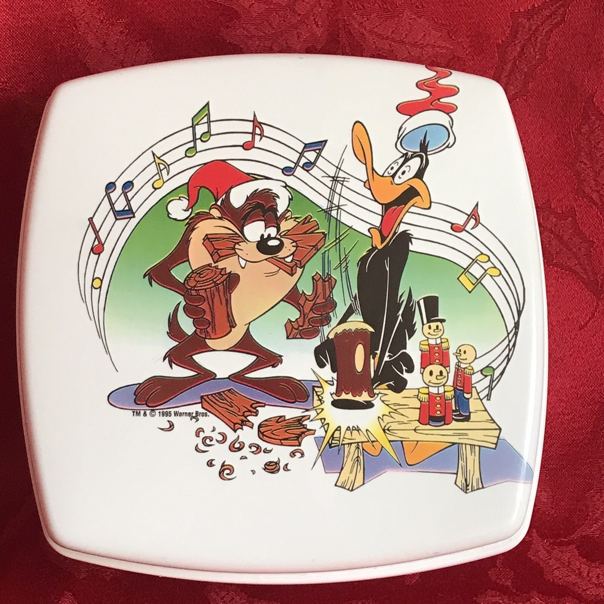 Vintage 1995 Daffy Duck Tazmania Devil Looney Tunes Plastic Box