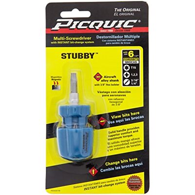 Picquic Stubby Multi-bit Screwdriver Colors Vary