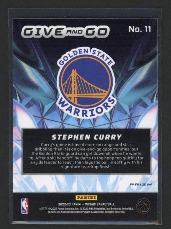 STEPHEN CURRY 2022-23 Panini Mosaic Give and Go SP Green Mosaic