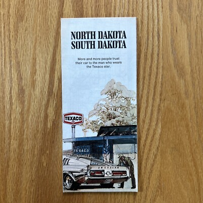 #ad #ad Texaco Map North Dakota South Dakota Black Hills 1971 Gas Oil Advertising $8.99