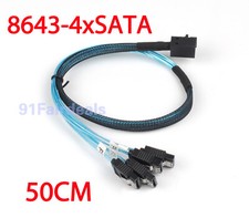 Mini SAS SFF-8643 to 4 SATA 7pin hard disk 6Gbps data Raid Cable Convertor 50CM