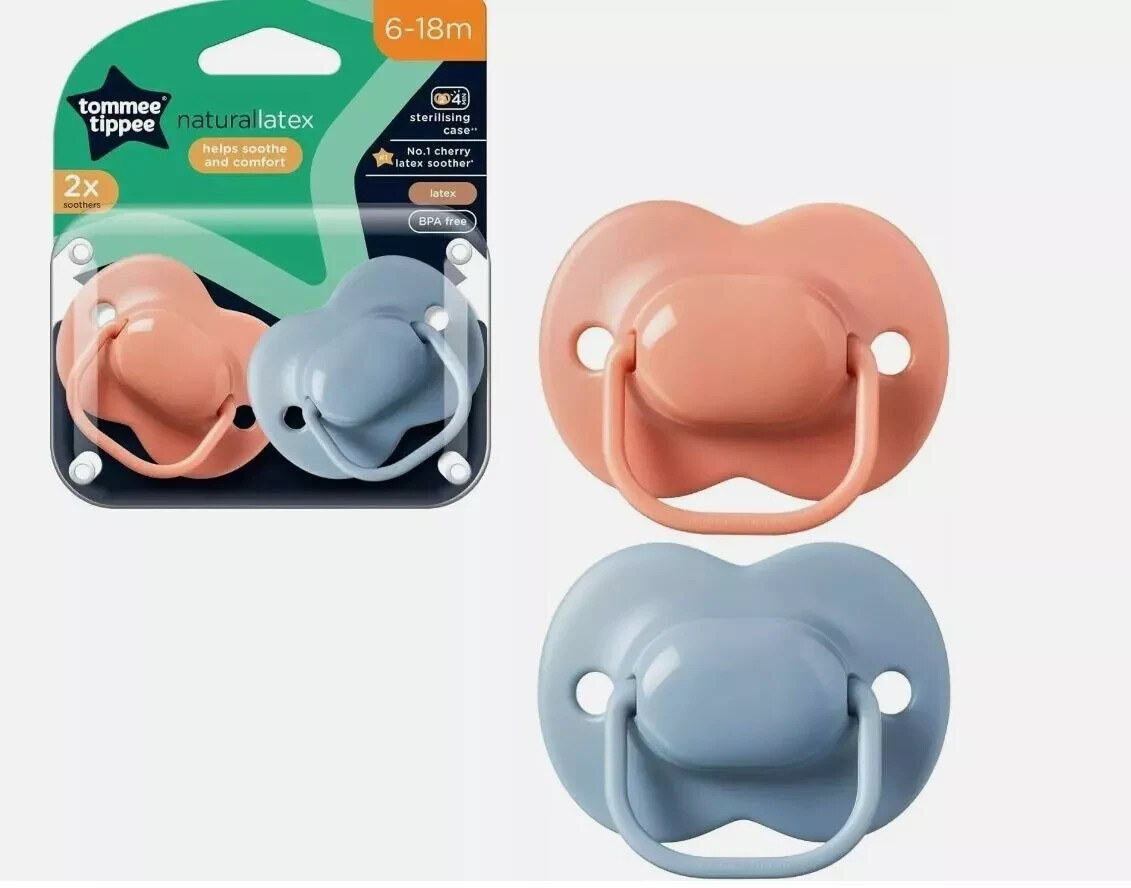 Tommee Tippee / Cherry Latex Soother / 6-18 months / Pack Of 2 / Natural Latex