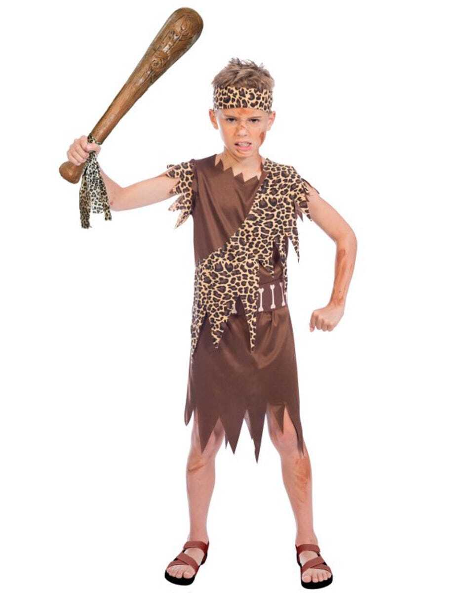 CK2509 Cave Boy Jungle Caveman Prehistoric Tarzan Leopard Fancy