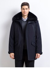 Piumino uomo invernale spesso cappotto pelliccia papà rex fodera pelliccia coniglio parka giacca