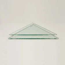 8" Triangle Clear Tempered Glass Shower Shelf-glass Only