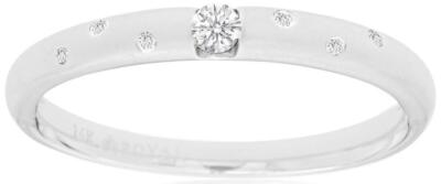 ESTATE .04CT DIAMOND 14KT WHITE GOLD 3D CLASSIC SOLITAIRE ETOILE FUN LOVE RING