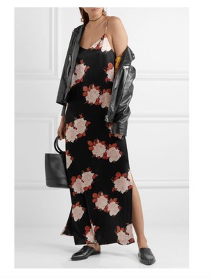 ganni floral slip dress
