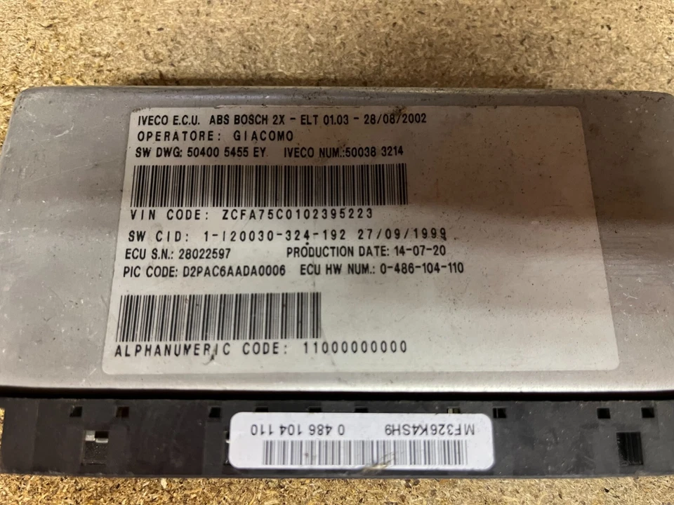 Unidad de control IVECO EUROCARGO EURO TECH EURO3 ABS ECU BOSCH módulo ECU 0486104110 Foto 3 de 4