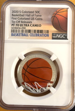 2020 S 50c Basketball Hall Of Fame Tip Off Releases NGC PF70 UCAM Colorized Coin