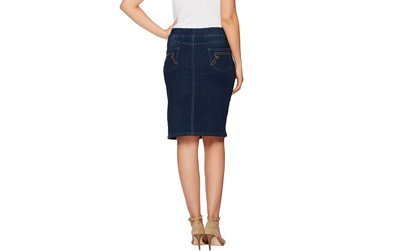 Women with Control My Wonder Denim Pull-On Skirt Indigo Size Reg 2 A292380 QVC J - Imagem 4 de 4