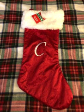 NWT MERRY BRITE MONOGRAM CHRISTMAS STOCKING LETTER  C  