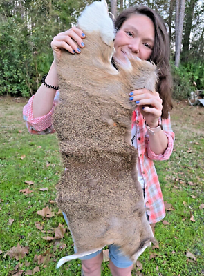 #ad #ad White Tail Deer Hide Hair on Hide Full Tanned Skin leather real fur taxidermy 1A $99.95