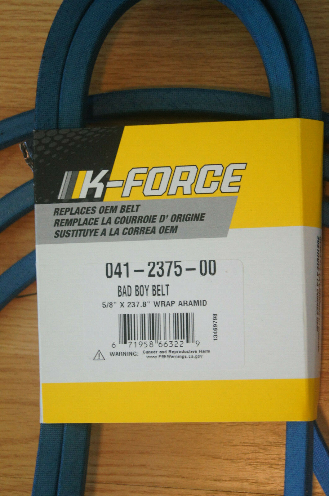 Replacement for BAD BOY MOWER BELT 041237500 with ARAMID FIBER