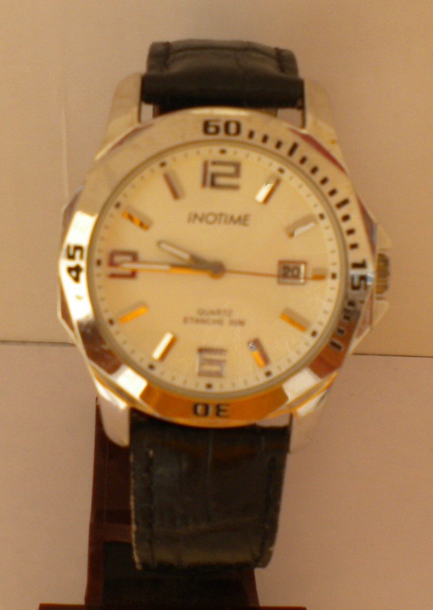 MONTRE ANCIENNE INOTIME bracelet Cuir étanche VINTAGE