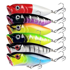 6PCS Topwater Poppers Fishing Lures Floating Baits Hard Bait Trolling Saltwater