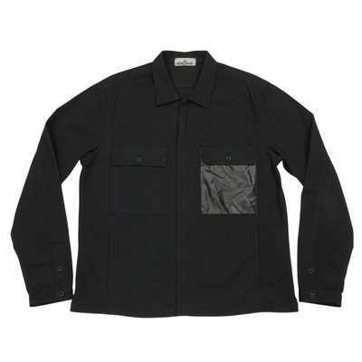 Stone Island Marina 114X4 Full Zip Twill Shirt Glow in the Stone Island Marina 114X4 Full Zip Twill Shirt Glow in the