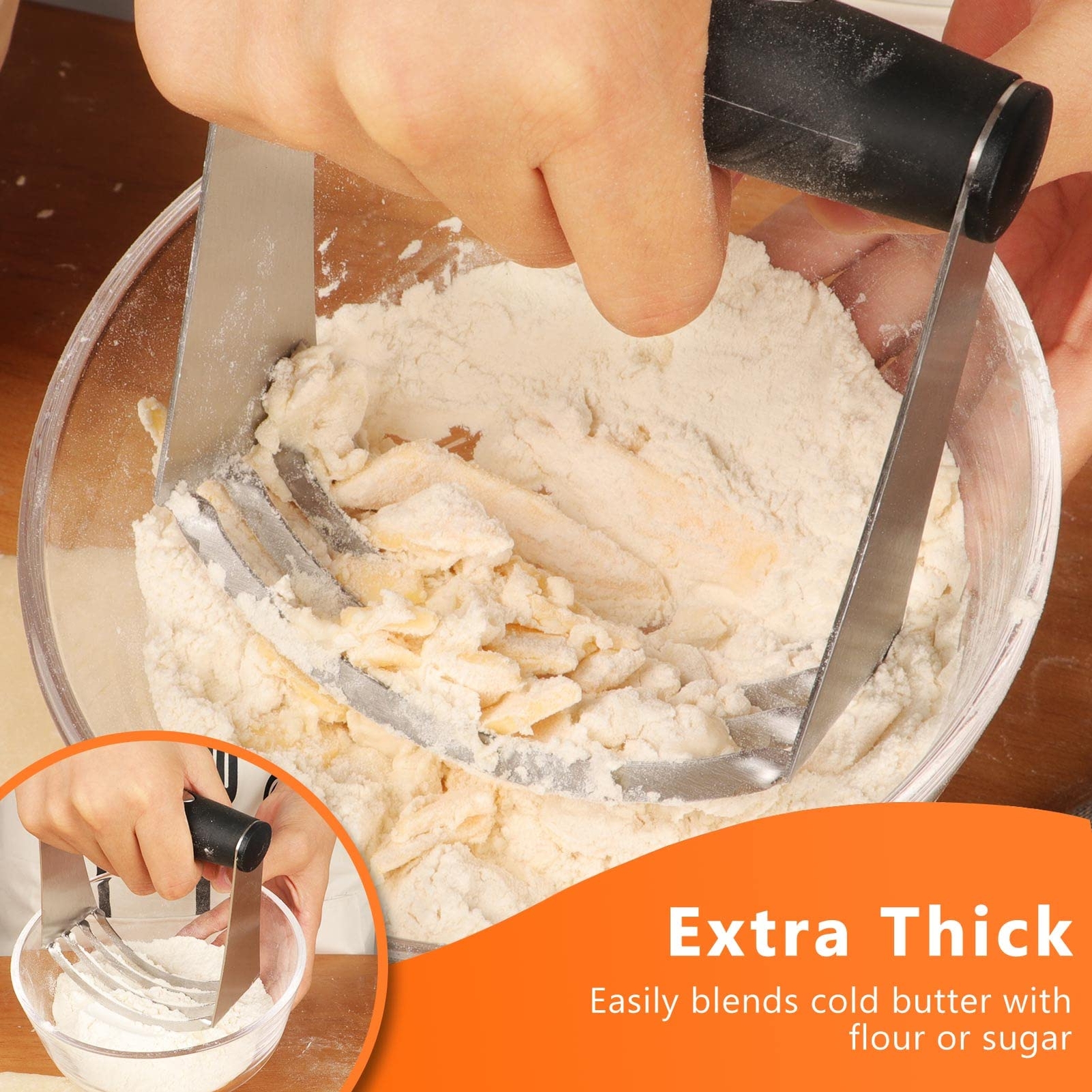 HULISEN Stainless Steel Biscuit Cutter Set, Pastry Scraper and Dough Blender, St