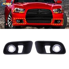 1Pair Front Fog Light Cover Trim Bezel Part Fit For Dodge Charger SRT-8 2012-15