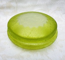 VAL SAINT LAMBERT CRYSTAL JEWELLERY BOX BOITE A BIJOUX BAGUE CRISTAL GRAVE ACIDE