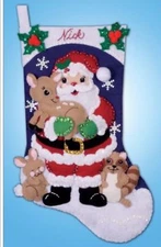 Design Works Felt Stocking Kit Forest Friends, NEW