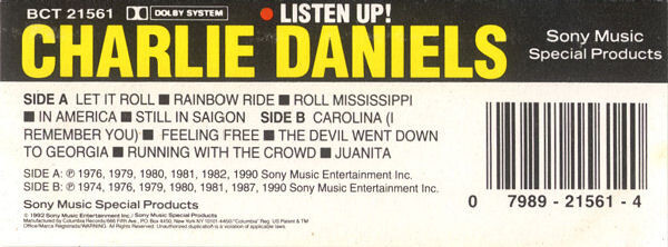 The Charlie Daniels Band - Listen-Up! (Cass, Comp) (Very