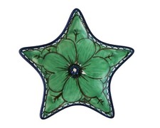 Polish Pottery Stoneware CA 4.25 " unikat Star Plate Dish (G57-u408a) Chyla