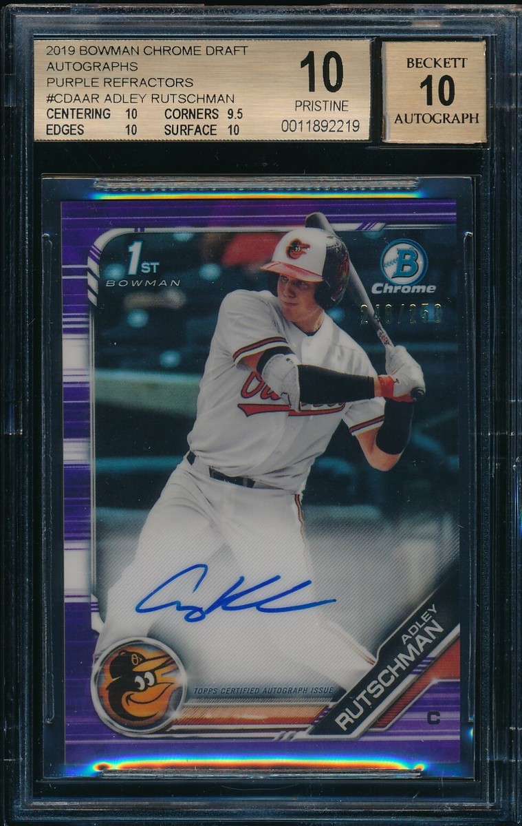 BGS 10/10 ADLEY RUTSCHMAN AUTO 2019 Bowman Chrome PURPLE REFRACTOR