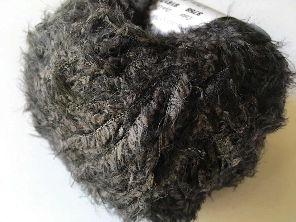 Berroco Marmot Yarn #3758 Charcoal Grey Fur-Like Soft Nylon 50gr 93yds faux fur - Image 2 of 4