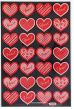 Valentine's Day Red Hearts Foil Stickers Planner Supply Crafts Envelope Seals
