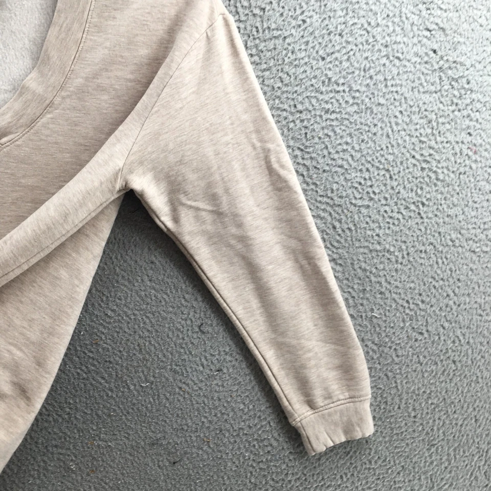 Sudadera Orvis Mujer Mediana Beige Pullover Cuello en V Manga Larga Cómoda Informal Foto 4 de 4