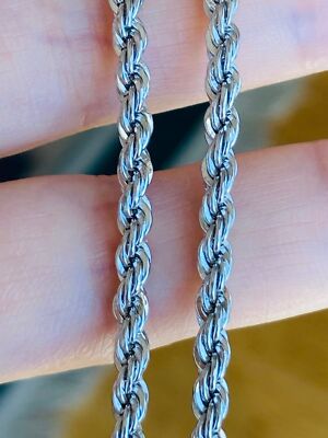 Vintage Sterlingsilber verdrehtes Seil Kette Halskette 18''