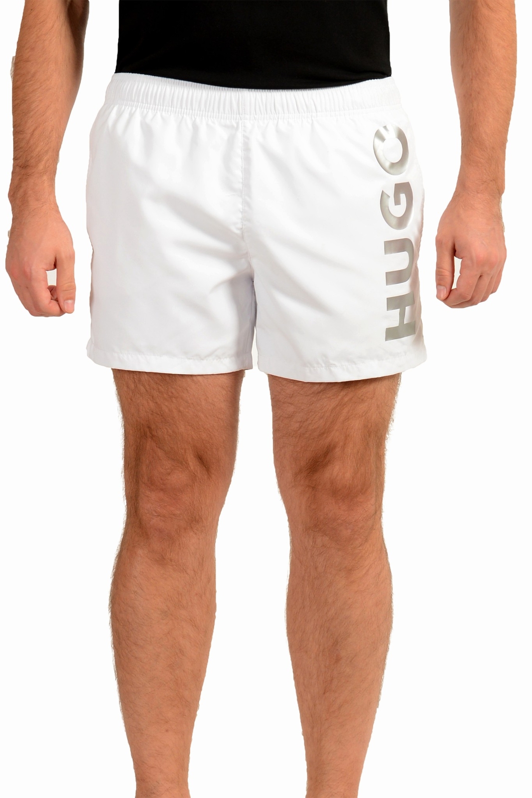 Мужские шорты для плавания Hugo Boss ABAS с белым логотипом и принтом US S IT 48 9890₽