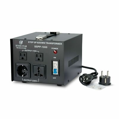 Seven Star Precision Power SSPP-1000 110 220 Volt Step Up Down Transformer 1000W