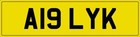 ALLY NUMBER PLATE ALY ALLI ALI ALISON ALISTAIR K CAR REG A19 LYK WITH FEES PAID