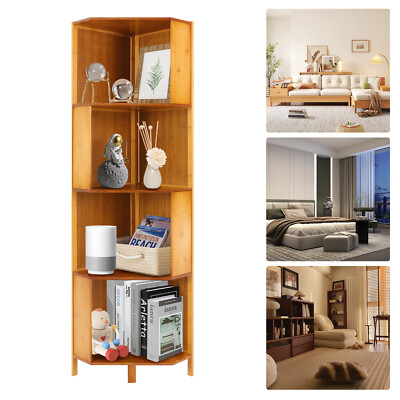 A-Shape Corner Bookshelf   Stylish Multi-Tier Storage Display Stand