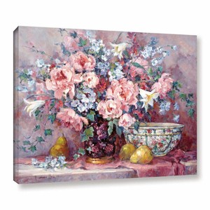 Barbara-Mock-039-s-Pears-amp-Posies-Gallery-Wrapped-Canvas-Large