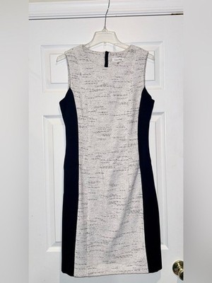 Calvin Klein Black & White Contrast Sheath Dress
