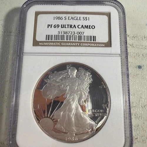 1986 S American Silver Eagle NGC PF69 Ultra Cameo